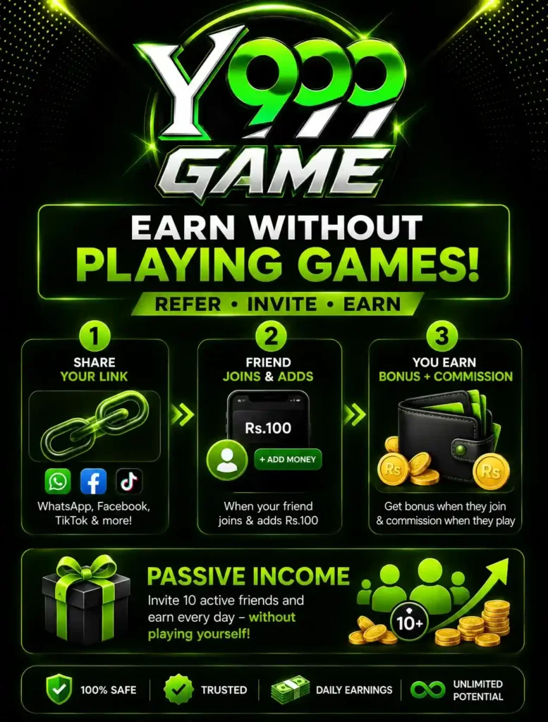 Y999 Game refer and earn program Pakistan 2026